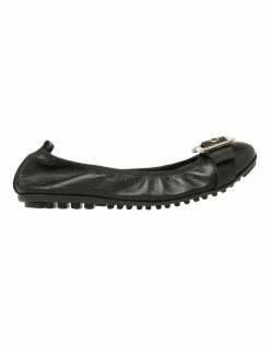 Zazou Spirit Black Leather Ballet Flats