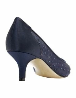 Alan Pinkus SPRITZ BRIGHT NAVY SATIN PUMP -Deals Shoes Store 474467860 8 720x928