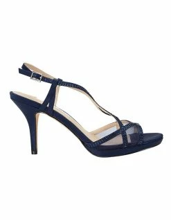 NINA Blossom Navy Satin Pump