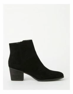 Miss Shop Holly Black Heeled Ankle Boot