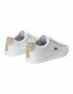 Lacoste Carnaby Evo White/ Gold Leather Lace-Up Sneaker 8 Lacoste Carnaby Evo White/ Gold Leather Lace-Up Sneaker -Deals Shoes Store 591844600 3 1 720x928
