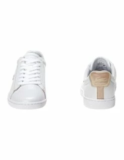 Lacoste Carnaby Evo White/ Gold Leather Lace-Up Sneaker 10 Lacoste Carnaby Evo White/ Gold Leather Lace-Up Sneaker -Deals Shoes Store 591844600 5 1 720x928