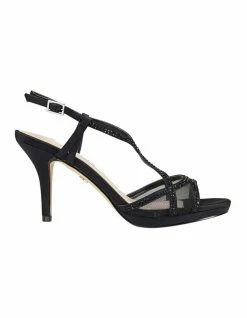 NINA Blossom Black Satin Sandal