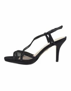 NINA Blossom Black Satin Sandal -Deals Shoes Store 601366240 3 720x928