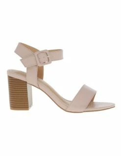 Miss Shop Beckham Blush Block Heel Sandal