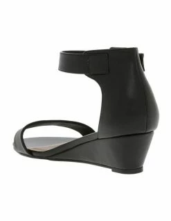 Miss Shop Bridgette Black Wedged Low Heeled Sandal -Deals Shoes Store 622281970 2 1 720x928