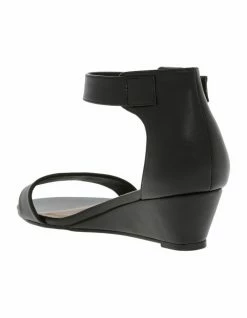Miss Shop Bridgette Black Wedged Low Heeled Sandal -Deals Shoes Store 622281970 2 720x928