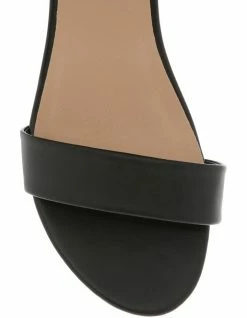 Miss Shop Bridgette Black Wedged Low Heeled Sandal