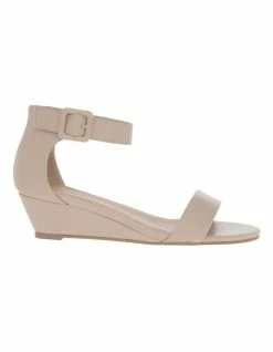 Miss Shop Bridgette Blush Wedged Low Heeled Sandal -Deals Shoes Store 622282060 1 720x928