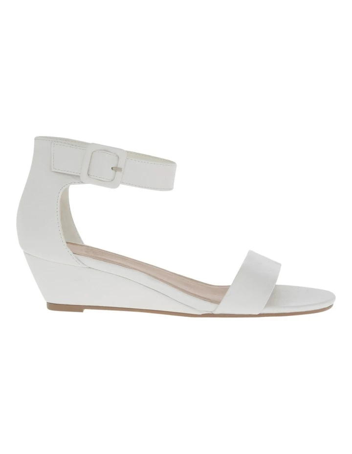 Miss Shop Bridgette White Wedged Low Heeled Sandal 4 Miss Shop Bridgette White Wedged Low Heeled Sandal - Image 4