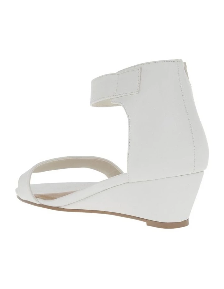 Miss Shop Bridgette White Wedged Low Heeled Sandal 3 Miss Shop Bridgette White Wedged Low Heeled Sandal - Image 3