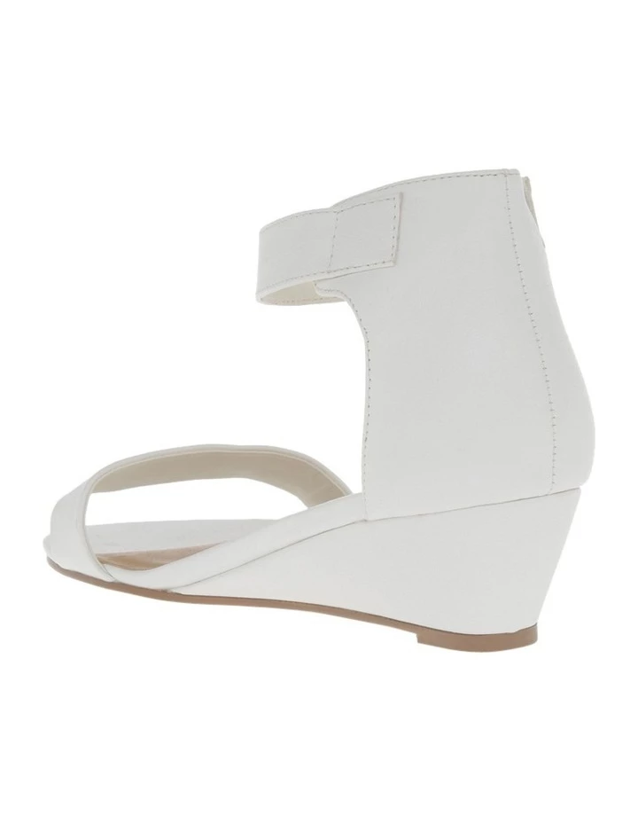 Miss Shop Bridgette White Wedged Low Heeled Sandal 5 Miss Shop Bridgette White Wedged Low Heeled Sandal - Image 5