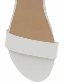 Miss Shop Bridgette White Wedged Low Heeled Sandal