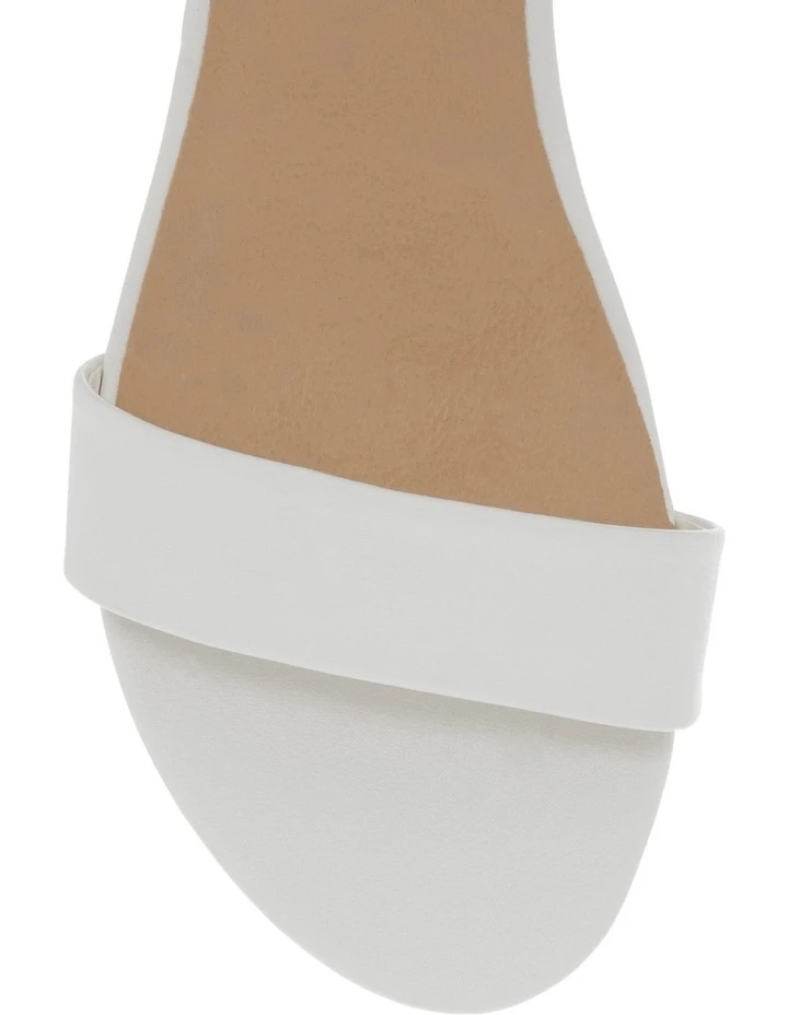 Miss Shop Bridgette White Wedged Low Heeled Sandal 1 Miss Shop Bridgette White Wedged Low Heeled Sandal