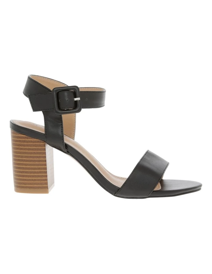 Miss Shop Beckham Black Block Heel Sandal 4 Miss Shop Beckham Black Block Heel Sandal - Image 4