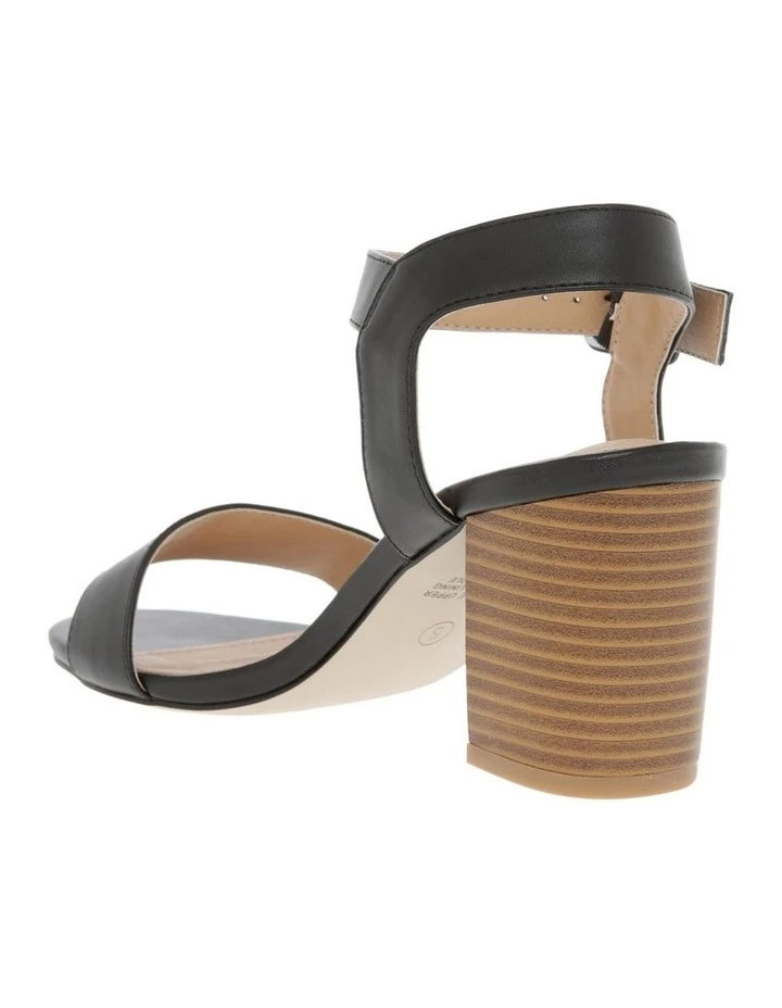 Miss Shop Beckham Black Block Heel Sandal 2 Miss Shop Beckham Black Block Heel Sandal - Image 2