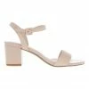 Basque Roma Beige Leather Block Heel Sandal