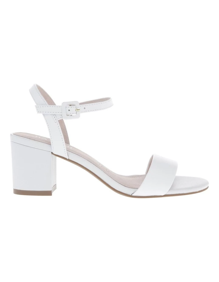 Basque Roma White Leather Block Heel Sandal 1 Basque Roma White Leather Block Heel Sandal