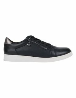 Hush Puppies Mimosa Black Zip Up Sneaker