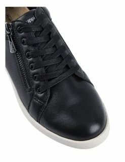 Hush Puppies Mimosa Black Zip Up Sneaker -Deals Shoes Store 638518150 4 720x928