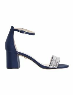 NINA Elenora New Navy Luster Satin Sandal