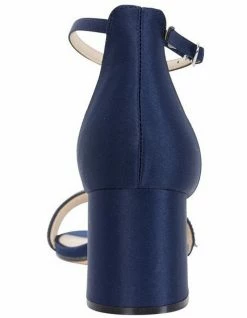 NINA Elenora New Navy Luster Satin Sandal -Deals Shoes Store 641064160 4 720x928