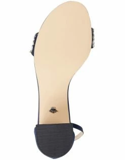 NINA Elenora New Navy Luster Satin Sandal -Deals Shoes Store 641064160 6 720x928