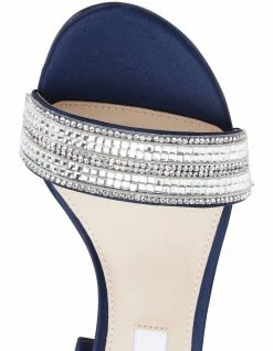 NINA Elenora New Navy Luster Satin Sandal -Deals Shoes Store 641064160 7 720x928