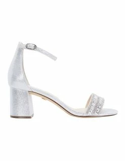 NINA Elenora True Silver Suedette Sandal