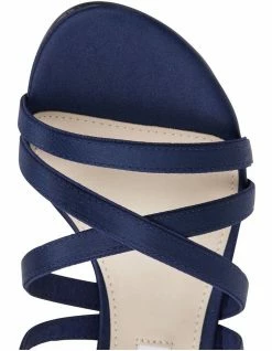 NINA Genaya New Navy Satin Sandal -Deals Shoes Store 641064430 7 720x928