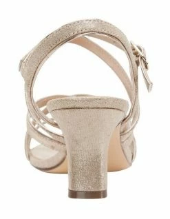 NINA Genaya Taupe Reflective Suede Sandal -Deals Shoes Store 641064610 4 720x928