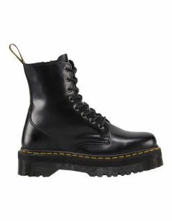 Dr Martens Jadon 8 Eye Polished Smooth Black Leather Platform Boot