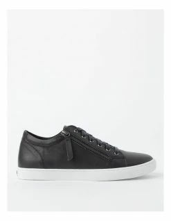Zazou Zia Navy Leather Zip Up Sneaker