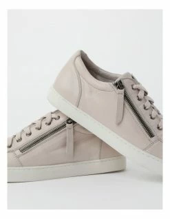 Zazou Zia Beige Leather Zip Up Sneaker -Deals Shoes Store 660666160 4 720x928