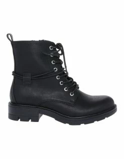 Miss Shop Naomi Black Combat Boot