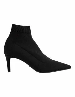 Tony Bianco Gwen Black Sock Knit Boot
