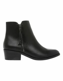 Miss Shop Oscar Black Heeled Ankle Boot