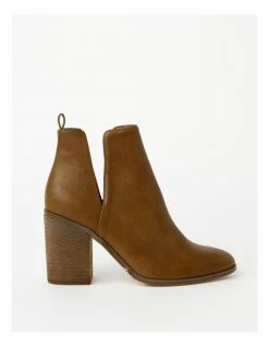 Miss Shop Willow Tan Heeled Ankle Boot