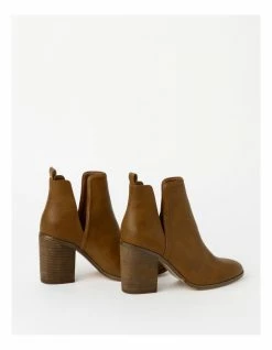 Miss Shop Willow Tan Heeled Ankle Boot -Deals Shoes Store 663437710 5 1 720x928