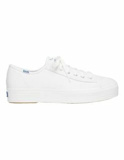 Keds Triple Kick White Leather Flatform Sneaker