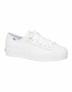 Keds Triple Kick White Leather Flatform Sneaker -Deals Shoes Store 675174880 3 720x928