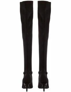 Tony Bianco Gracie Black Sock Knit Boots -Deals Shoes Store 680223520 4 720x928