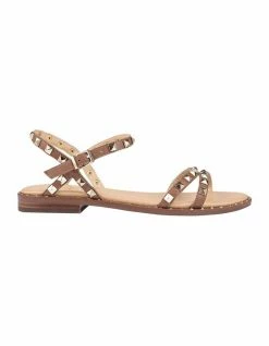 Siren Bingo Tan Nappa Leather Studded Sandal
