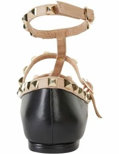 Pink Inc Inez Black Kid/Nude Flat Shoes -Deals Shoes Store 726559210 5 720x928