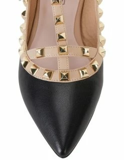 Pink Inc Inez Black Kid/Nude Flat Shoes -Deals Shoes Store 726559210 6 720x928