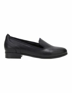 Hush Puppies The Albert Black Leather Flats