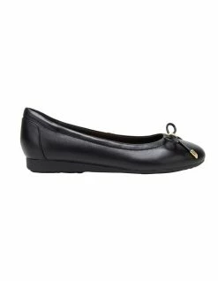Hush Puppies The Ballet Black Leather Flats