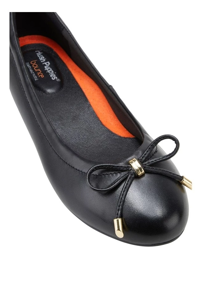 Hush Puppies The Ballet Black Leather Flats 4 Hush Puppies The Ballet Black Leather Flats - Image 4