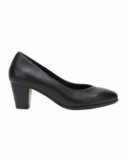 Hush Puppies The Point Black Leather Heeled Shoes