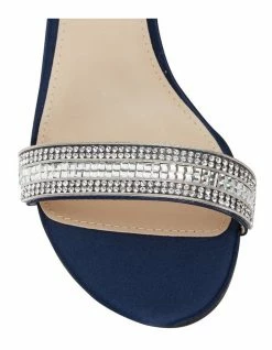 NINA Noela Navy Luster Satin Sandal -Deals Shoes Store 735445270 5 720x928